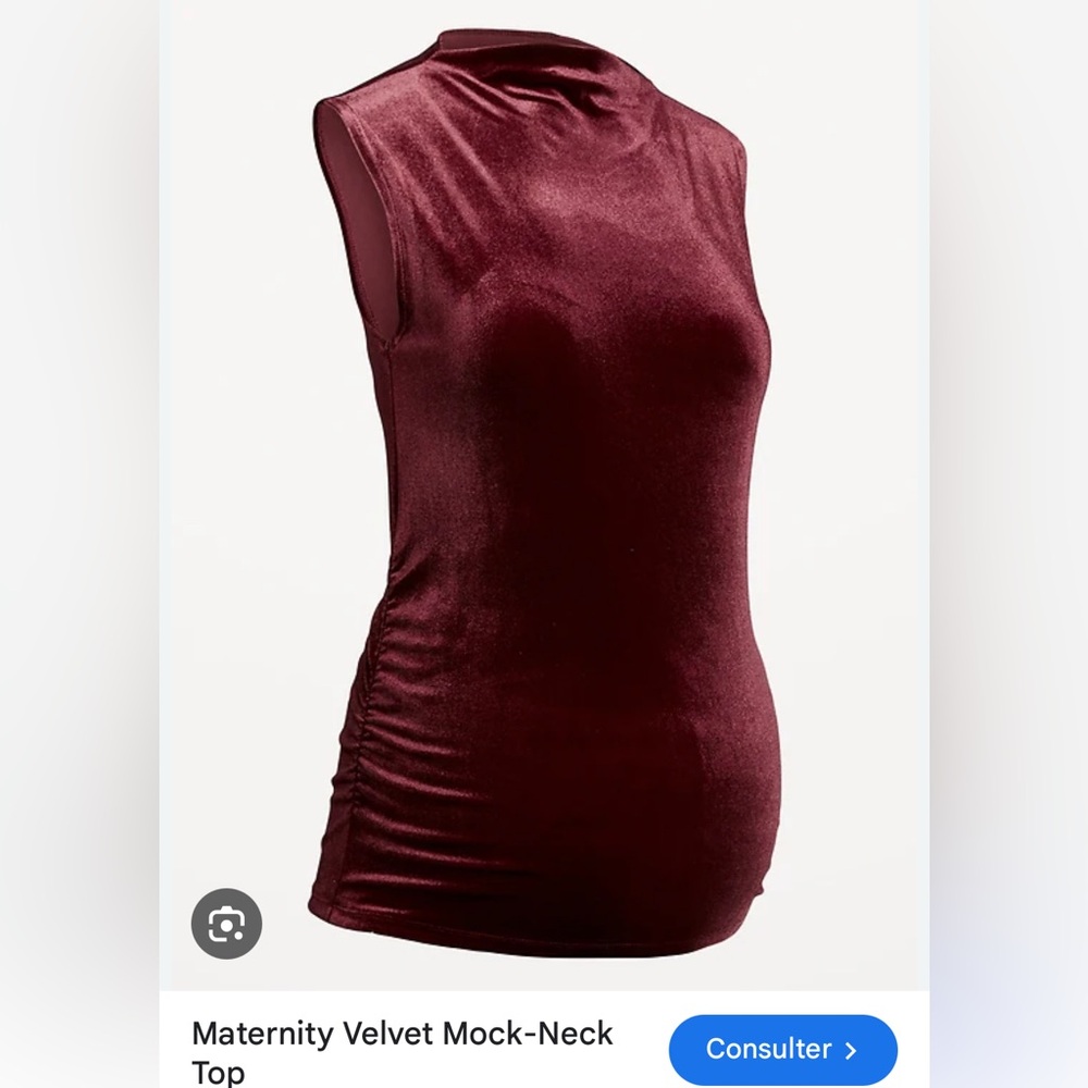 Old Navy Maternity Burgundy Velvet Sleeveless Top (Small)